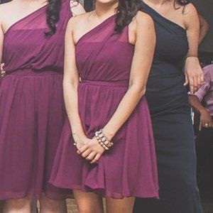 Alfred Angelo Side Shoulder Sheer Bridesmaid Dress